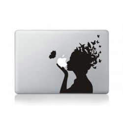 Vlinder haar Macbook Sticker